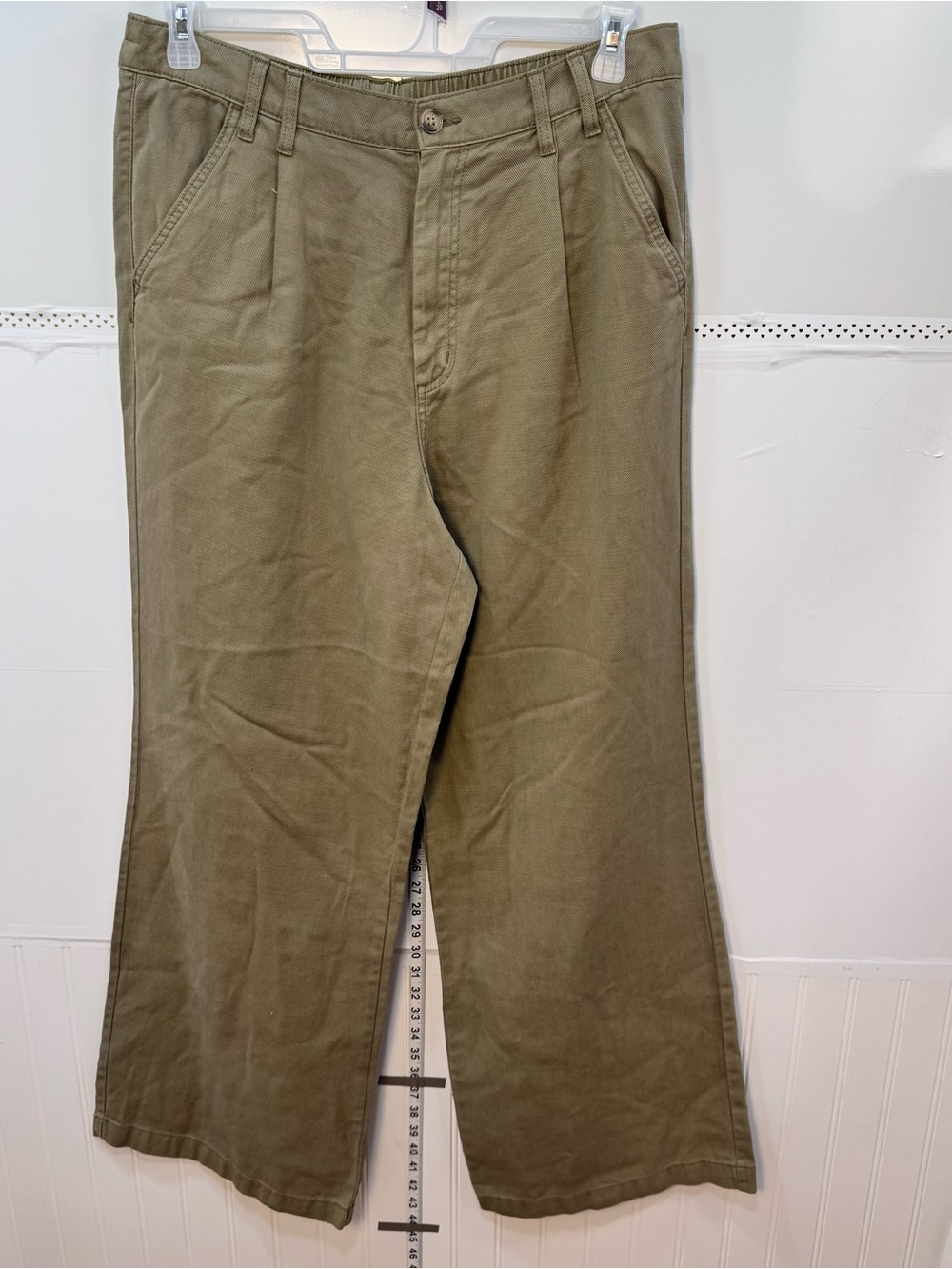 Arizona Jean Co Y2K Khaki Wide Leg Pants Size 13 High Rise Vintage Style